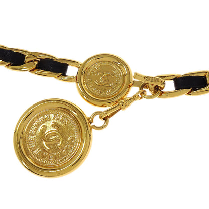 Chanel Medallion Chain Belt Black 95A Small Good