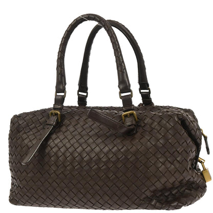Bottega Veneta Brown Lambskin Intrecciato Handbag