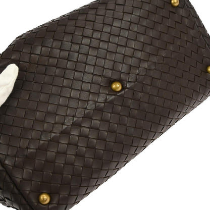 Bottega Veneta Brown Lambskin Intrecciato Handbag