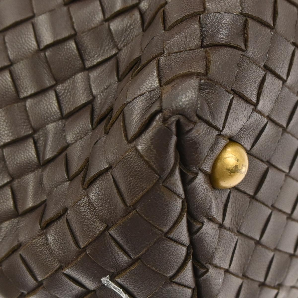 Bottega Veneta Brown Lambskin Intrecciato Handbag