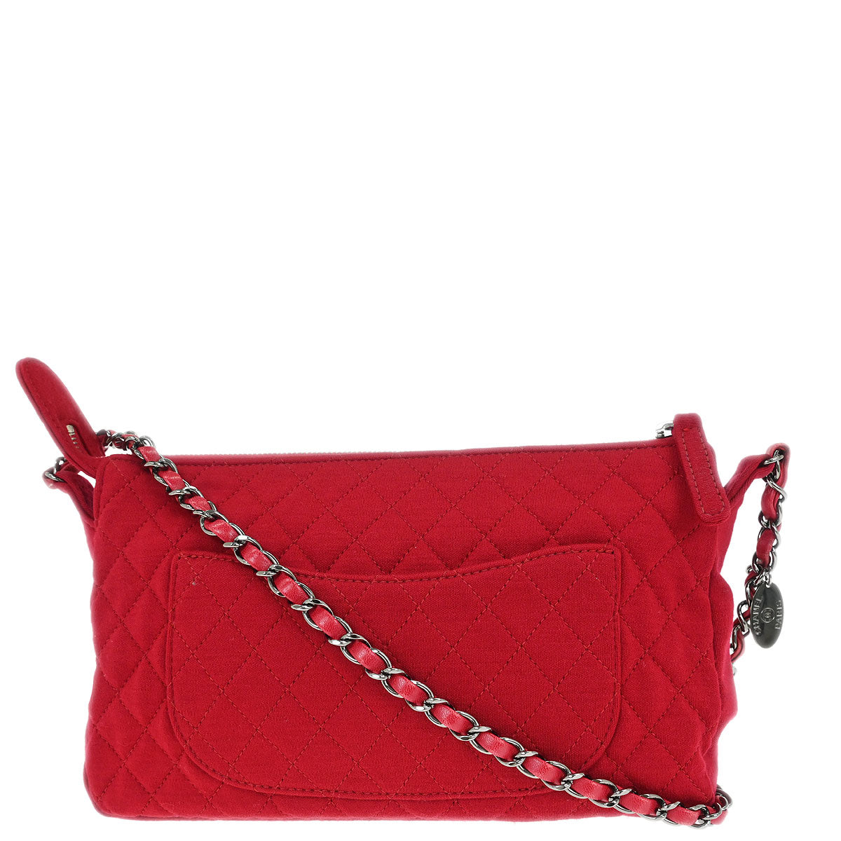 Chanel Red Cotton Shoulder Bag