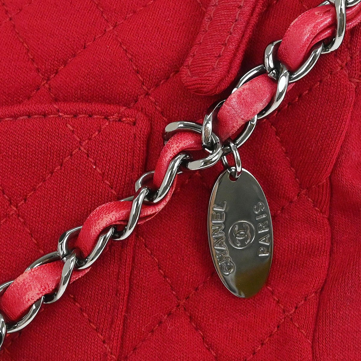 Chanel Red Cotton Shoulder Bag
