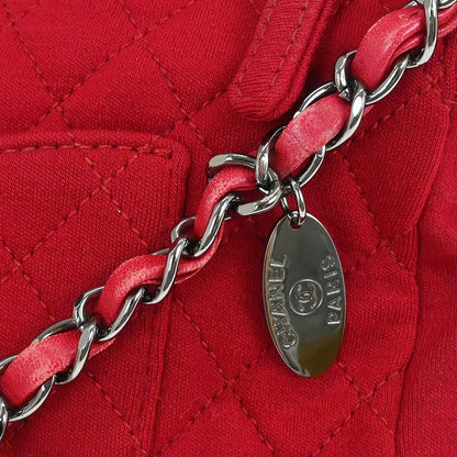 Chanel Red Cotton Shoulder Bag