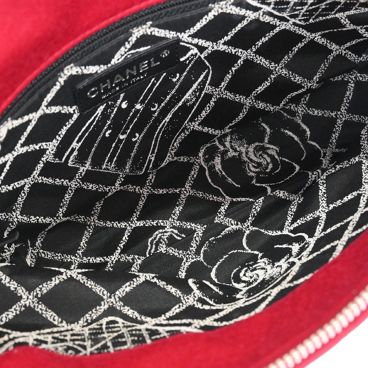 Chanel Red Cotton Shoulder Bag