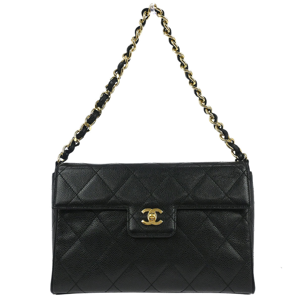 Chanel 2000-2001 Black Caviar Skin Handbag