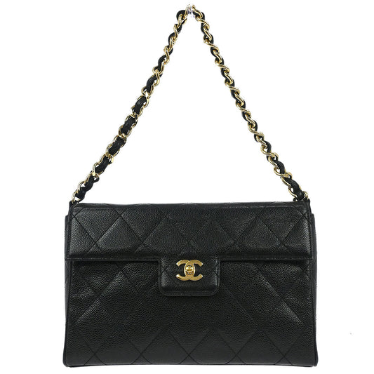Chanel 2000-2001 Black Caviar Skin Handbag