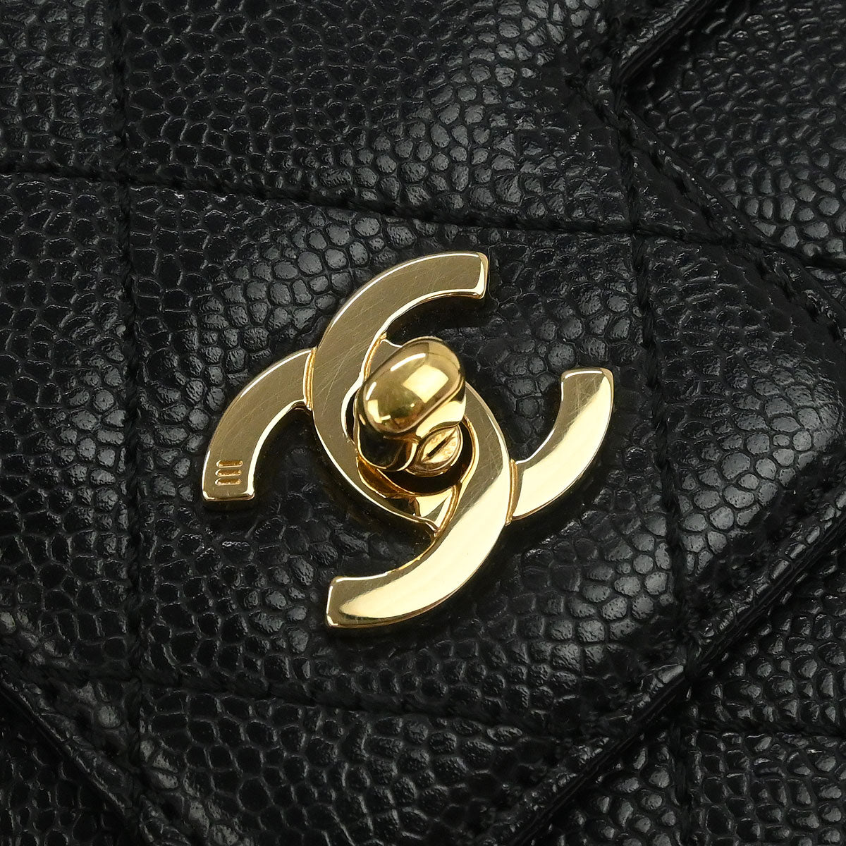 Chanel 2000-2001 Black Caviar Skin Handbag