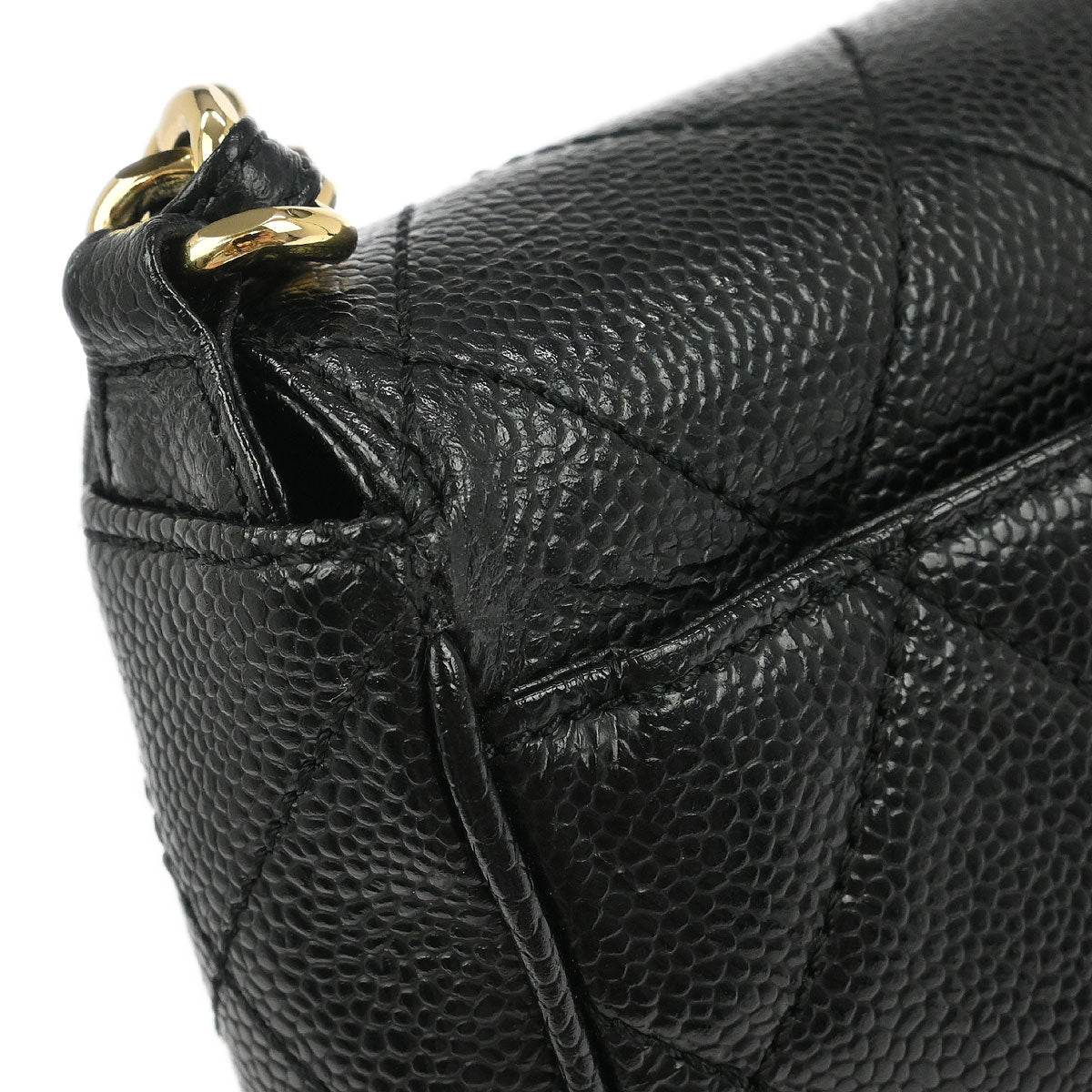 Chanel 2000-2001 Black Caviar Skin Handbag