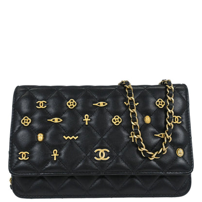 Chanel 2019 Black Lambskin Classic WOC Wallet on Chain Bag