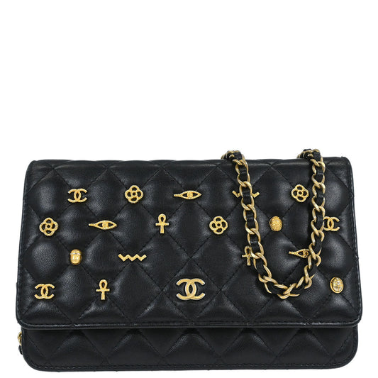 Chanel 2019 Black Lambskin Classic WOC Wallet on Chain Bag