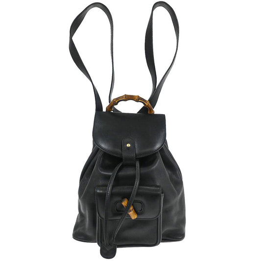 Gucci Black Bamboo Backpack