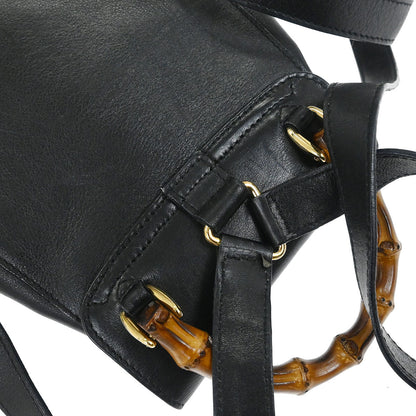 Gucci Black Bamboo Backpack