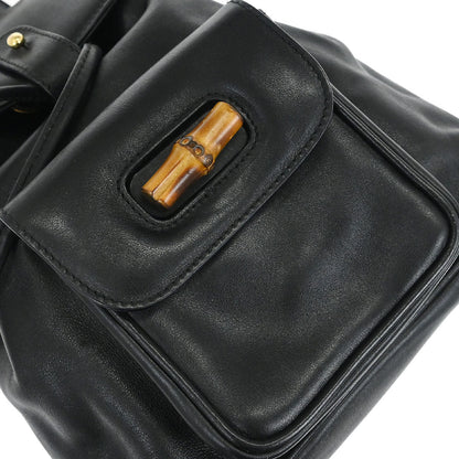 Gucci Black Bamboo Backpack