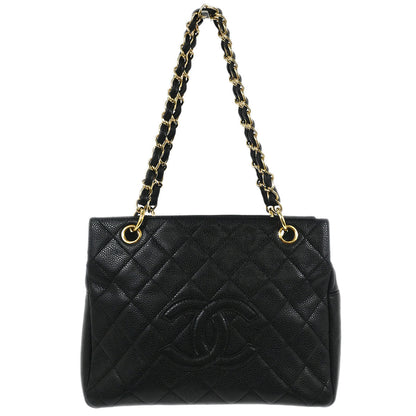 Chanel Black Calfskin Petite Timeless Tote PTT Chain Handbag