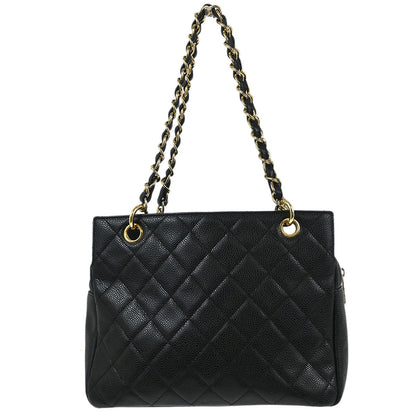 Chanel Black Calfskin Petite Timeless Tote PTT Chain Handbag