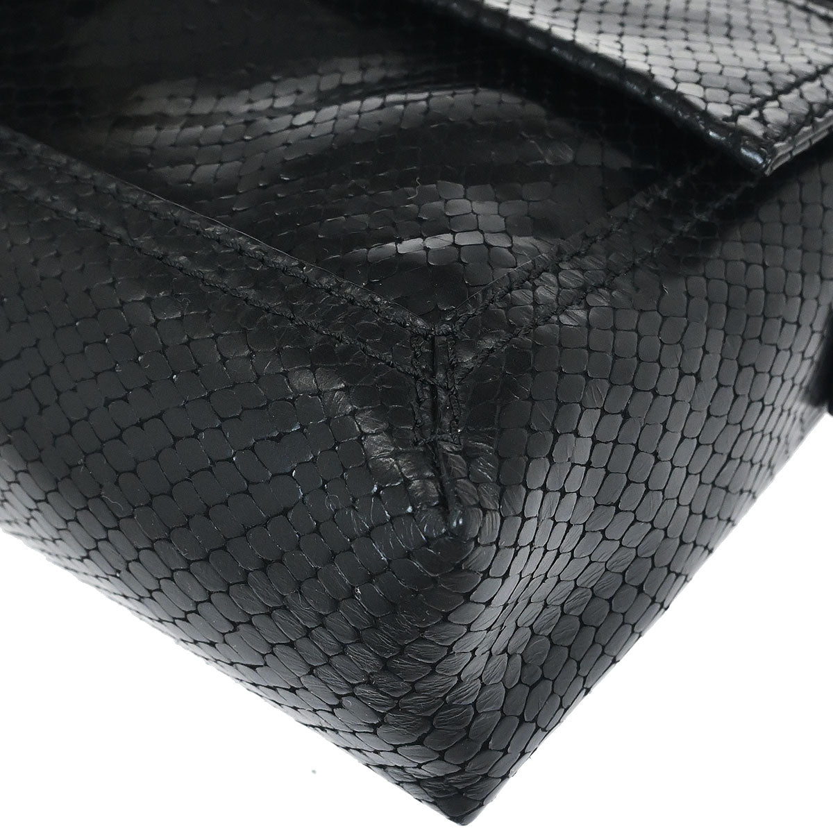 Fendi * Python Black Baguette Handbag