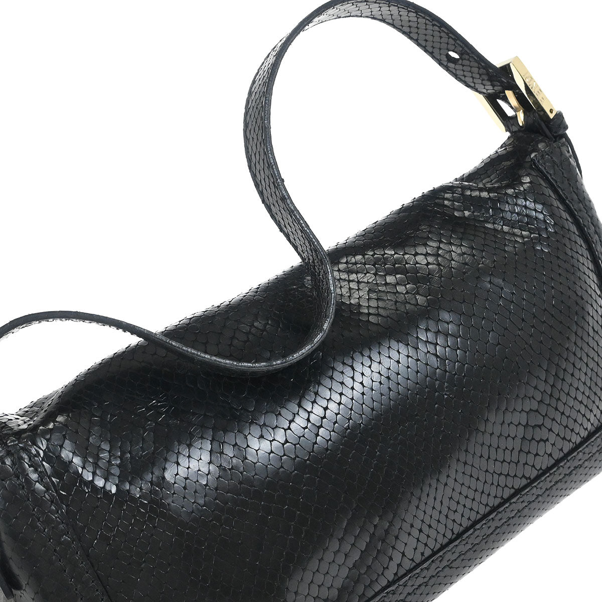 Fendi * Python Black Baguette Handbag
