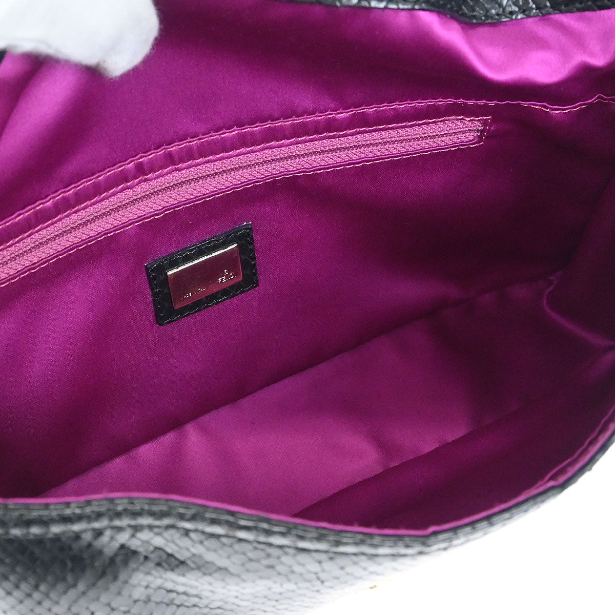 Fendi * Python Black Baguette Handbag