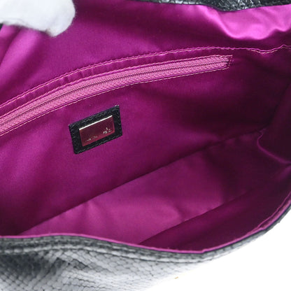 Fendi * Python Black Baguette Handbag