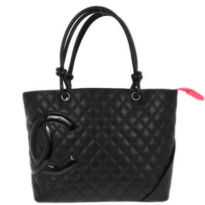 Chanel Black Calfskin Cambon Ligne Tote Handbag