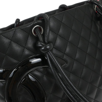 Chanel Black Calfskin Cambon Ligne Tote Handbag