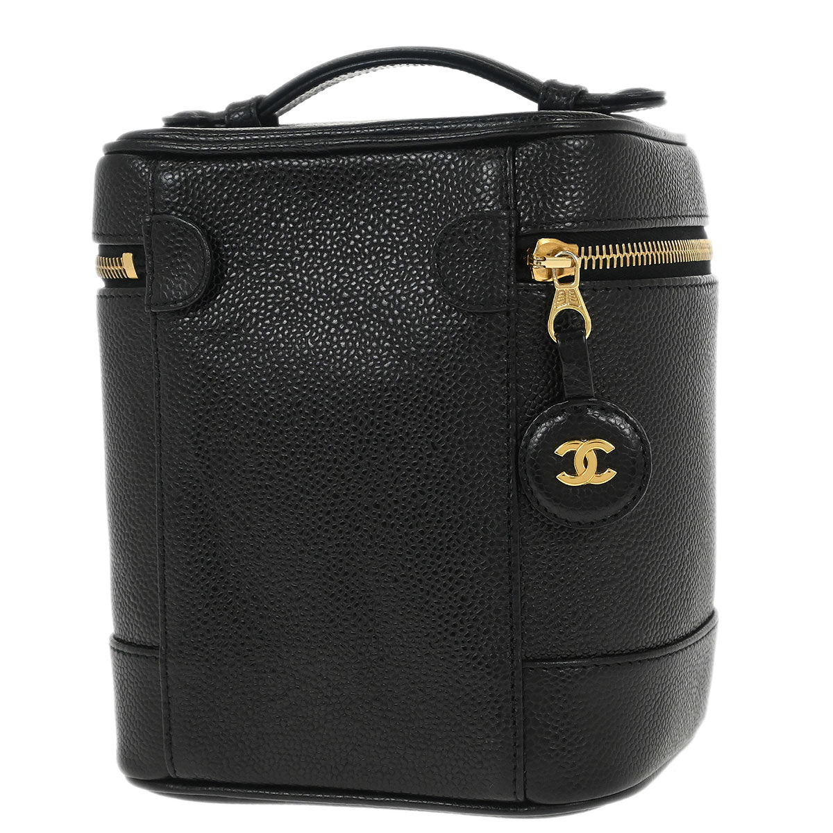 Chanel Black Caviar Skin Timeless Vanity Handbag