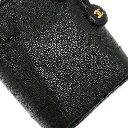 Chanel Black Caviar Skin Timeless Vanity Handbag