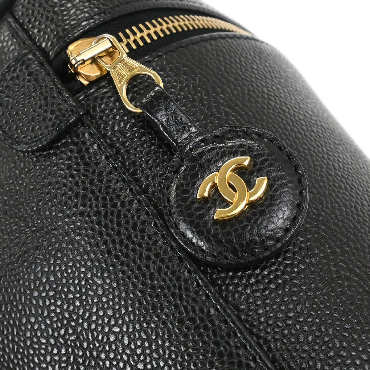 Chanel Black Caviar Skin Timeless Vanity Handbag