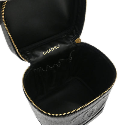 Chanel Black Caviar Skin Timeless Vanity Handbag