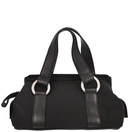 Bvlgari Black Canvas Logomania Handbag