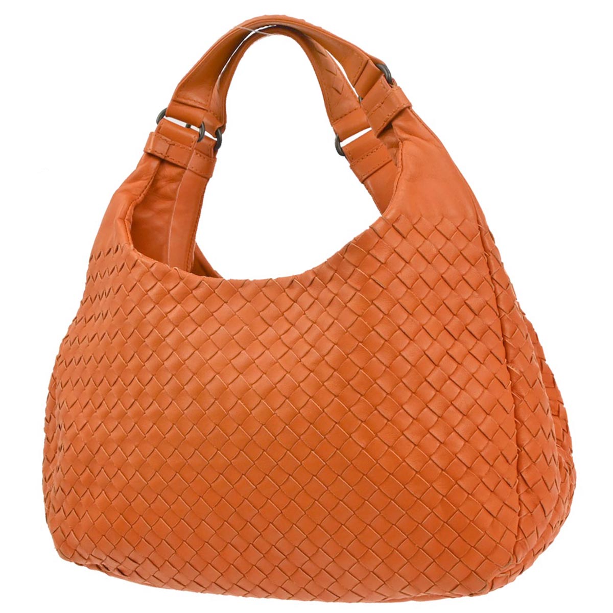 Bottega Veneta Orange Lambskin Intrecciato Tote Bag