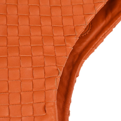 Bottega Veneta Orange Lambskin Intrecciato Tote Bag