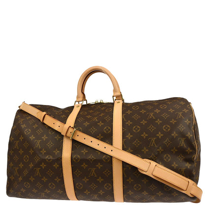 Louis Vuitton Monogram Keepall Bandouliere 55 Travel Bag M41414