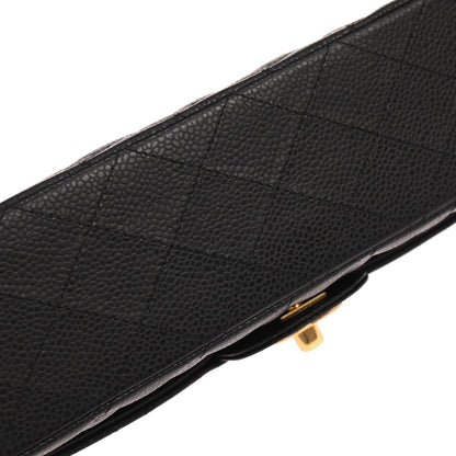 Chanel Black Caviar Skin Medium Classic Double Flap Shoulder Bag