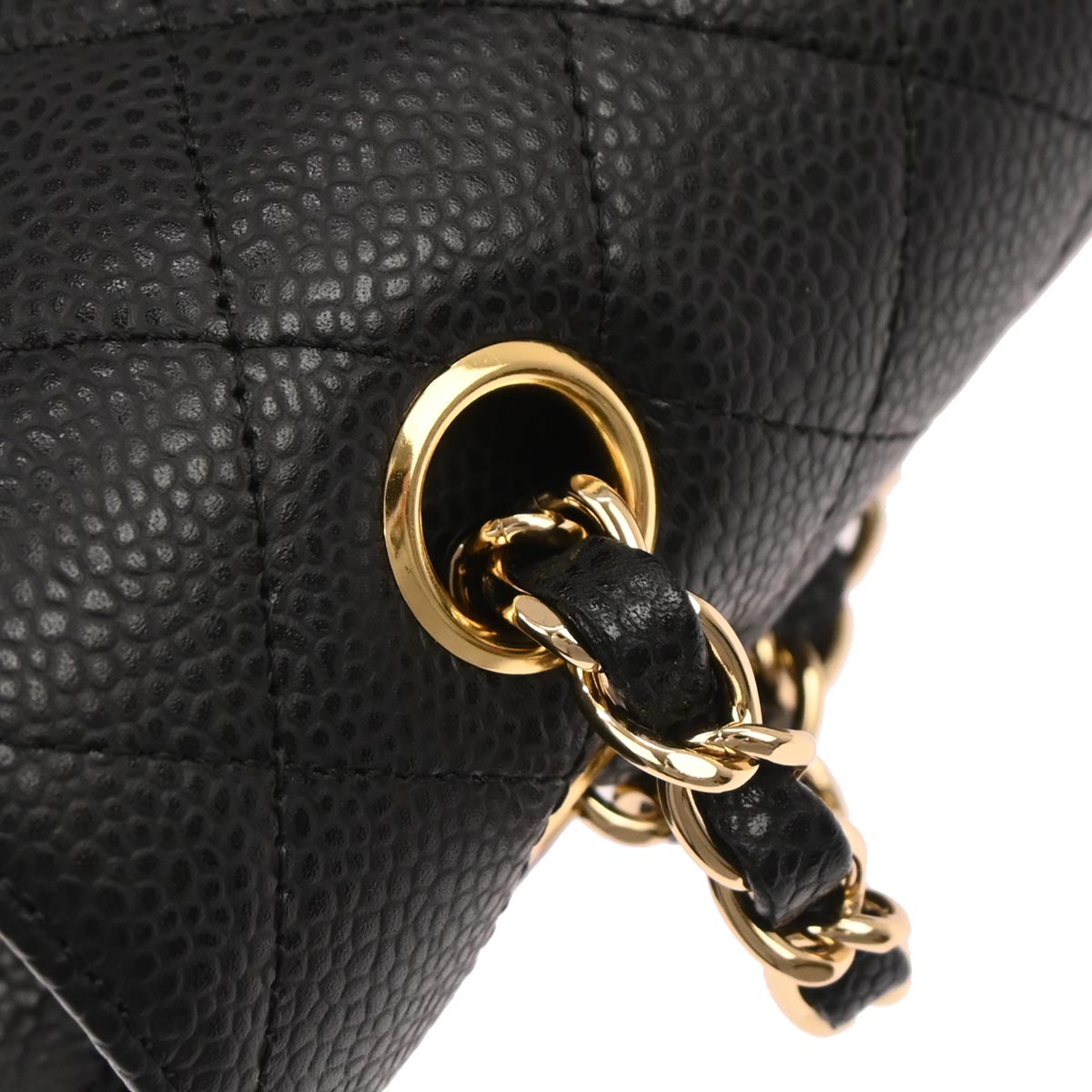Chanel Black Caviar Skin Medium Classic Double Flap Shoulder Bag