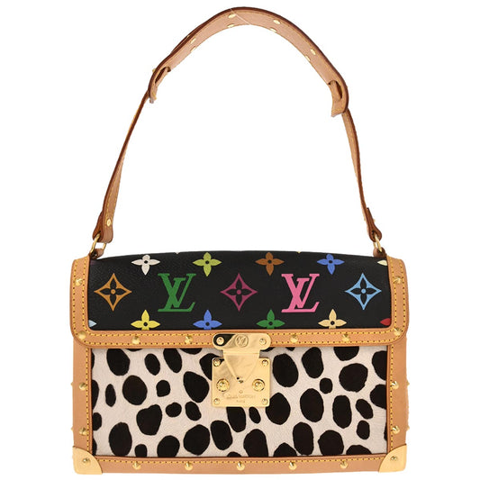 Louis Vuitton * Black Monogram Multicolor Pochette Dalmatian Handbag M92826