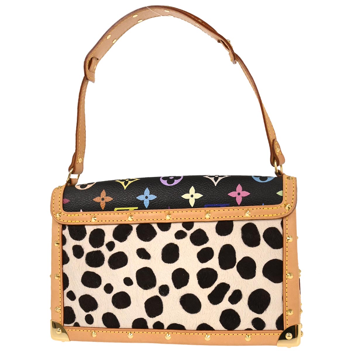 Louis Vuitton * Black Monogram Multicolor Pochette Dalmatian Handbag M92826