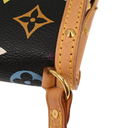 Louis Vuitton * Black Monogram Multicolor Pochette Dalmatian Handbag M92826