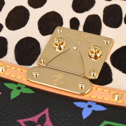 Louis Vuitton * Black Monogram Multicolor Pochette Dalmatian Handbag M92826