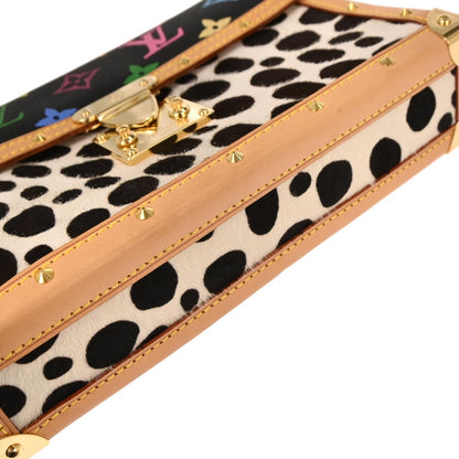 Louis Vuitton * Black Monogram Multicolor Pochette Dalmatian Handbag M92826