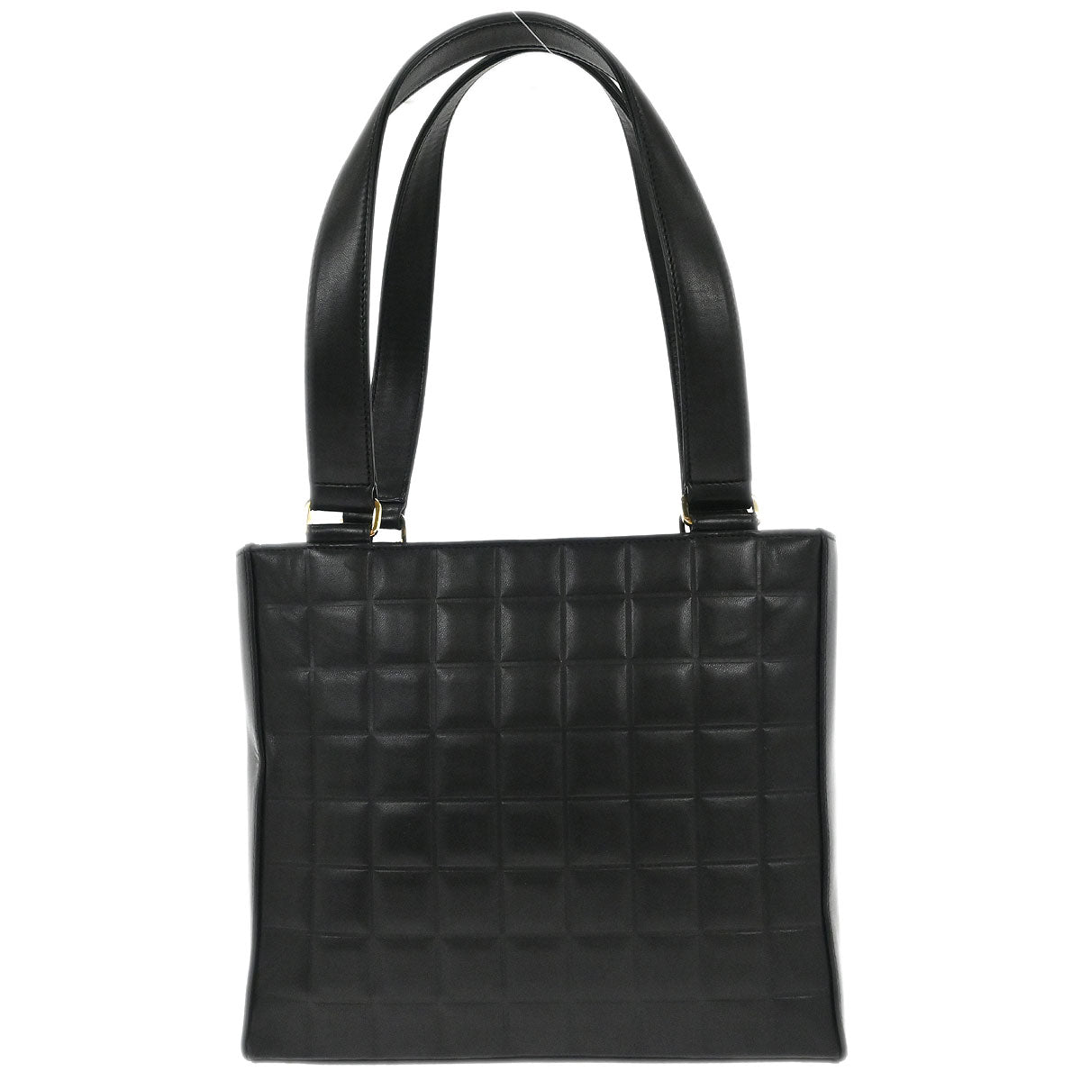 Chanel Black Lambskin Choco Bar Tote Handbag