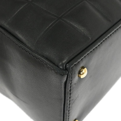 Chanel Black Lambskin Choco Bar Tote Handbag