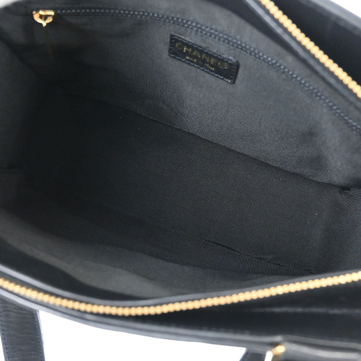 Chanel Black Lambskin Choco Bar Tote Handbag