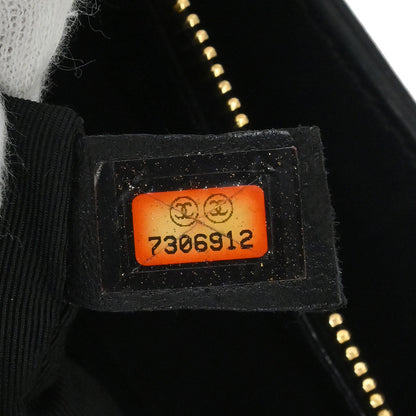 Chanel Black Lambskin Choco Bar Tote Handbag