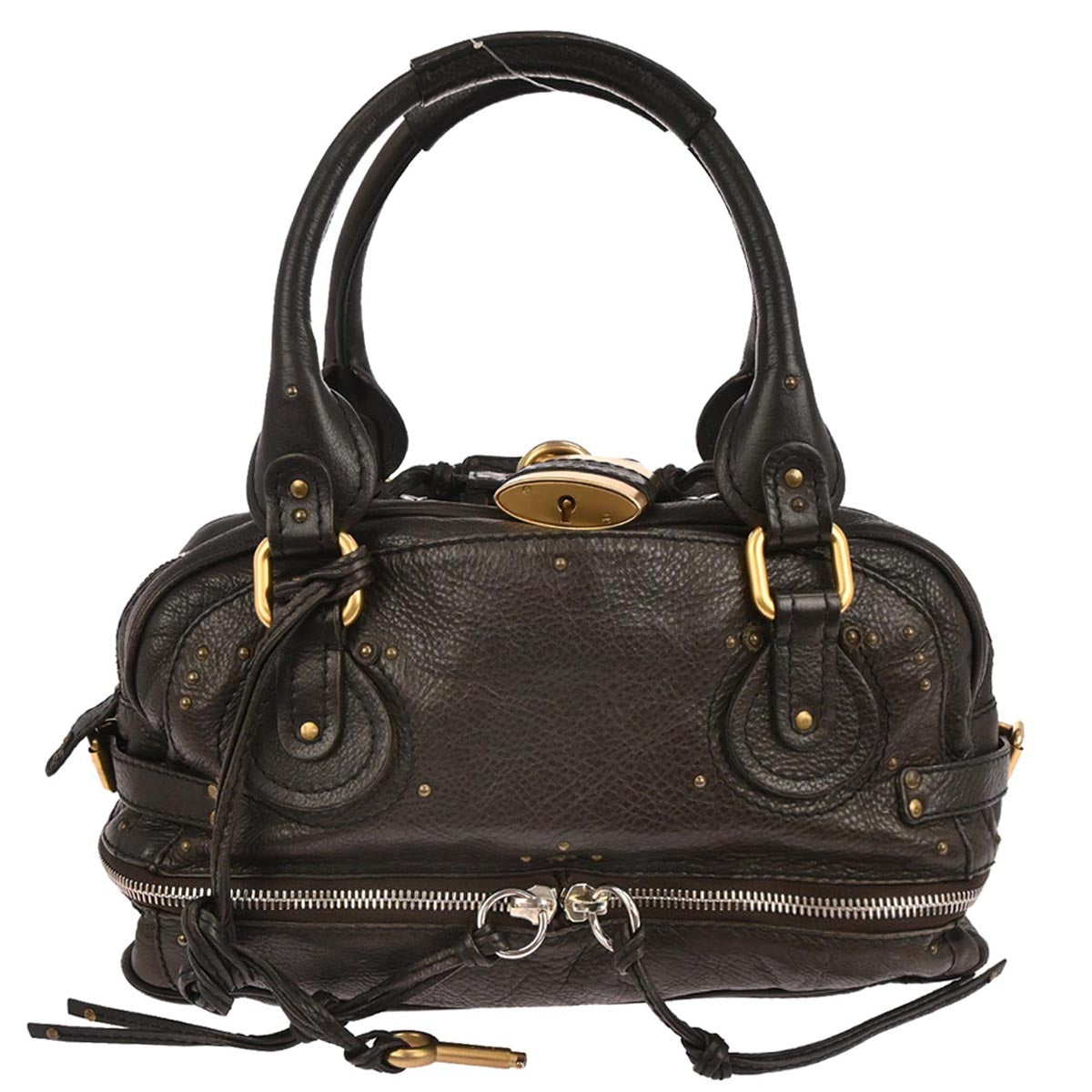 美品　Chloé ミニパディントン　初期　6ASA10-6A422 ノワール Small Paddington bag in grained leather Red - Chloé