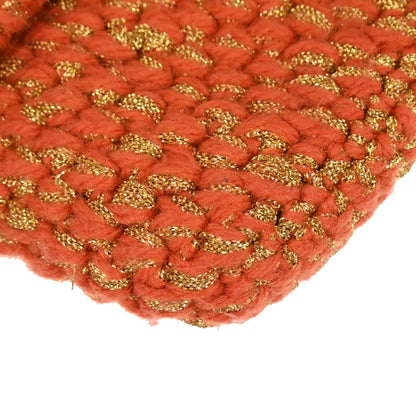 Fendi * Orange Gold Wool Baguette Handbag