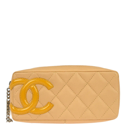 Chanel Beige Calfskin Cambon Ligne Pouch Bag