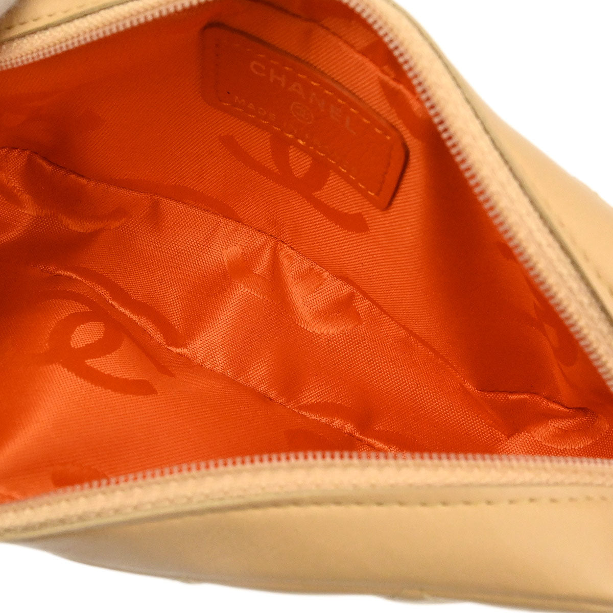 Chanel Beige Calfskin Cambon Ligne Pouch Bag