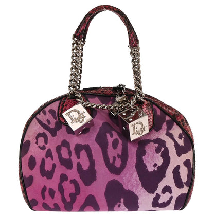 Christian Dior * Pink Python Gambler Dice Handbag