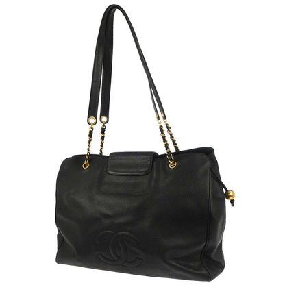 Chanel 1994-1996 Black Caviar Skin Supermodel Tote Shoulder Bag
